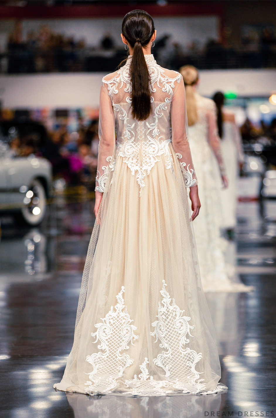 White Bridal Ao Dai | Vietnamese Lace Bridal Dress (#CINDA) - Dream Dresses by P.M.N.