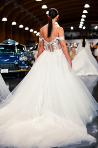 Blush Mermaid Wedding Dress with Removable Overskirt (#BELVA) - Dream Dresses by P.M.N.