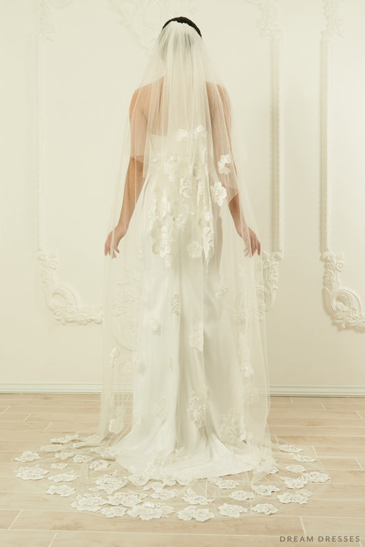 Two Layers Lace Bridal Veil (#Siran) - Dream Dresses by P.M.N.