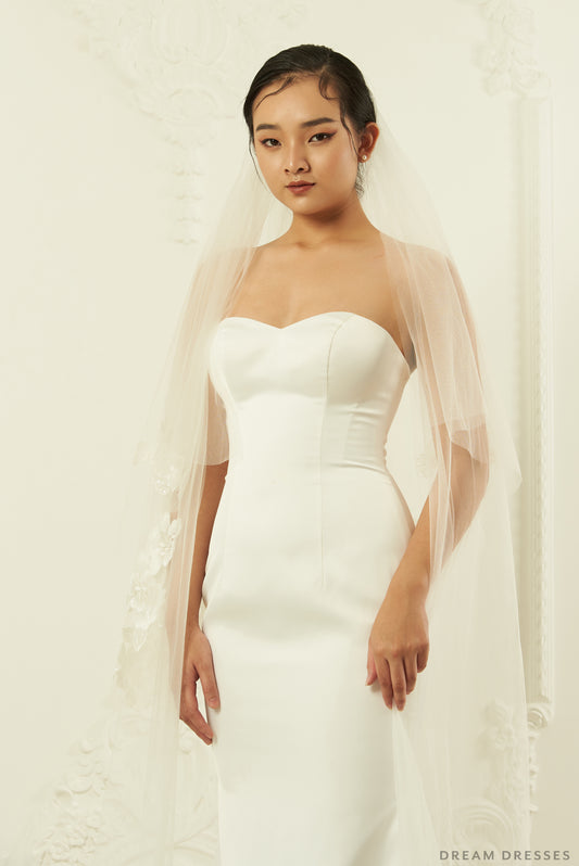 Two Layers Lace Bridal Veil (#Siran) - Dream Dresses by P.M.N.