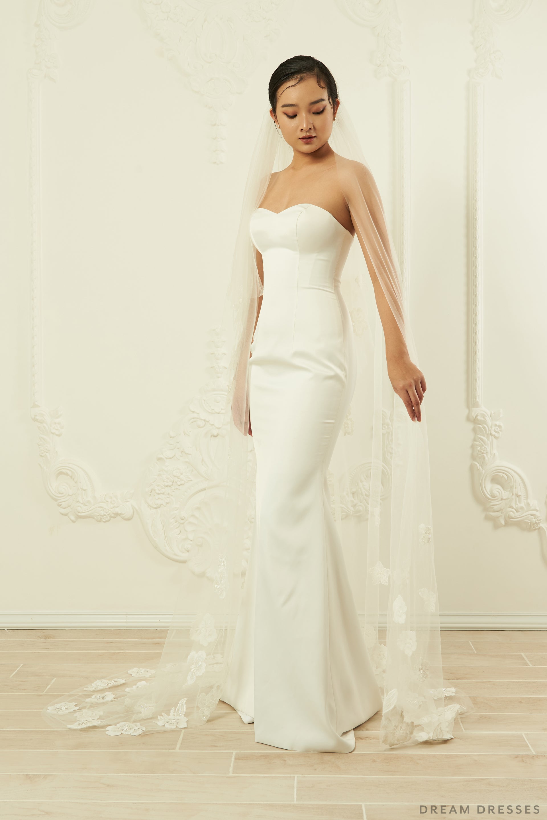 Two Layers Lace Bridal Veil (#Siran) - Dream Dresses by P.M.N.