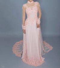 Blush Pink Bridal Ao Dai | Vietnamese Bridal Dress with Embellishment (#TALA) - Dream Dresses by P.M.N.