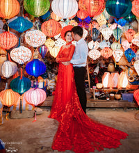 Red Bridal Ao Dai | Custom Made Vietnamese Bridal Dress (#TATIA) - Dream Dresses by P.M.N.