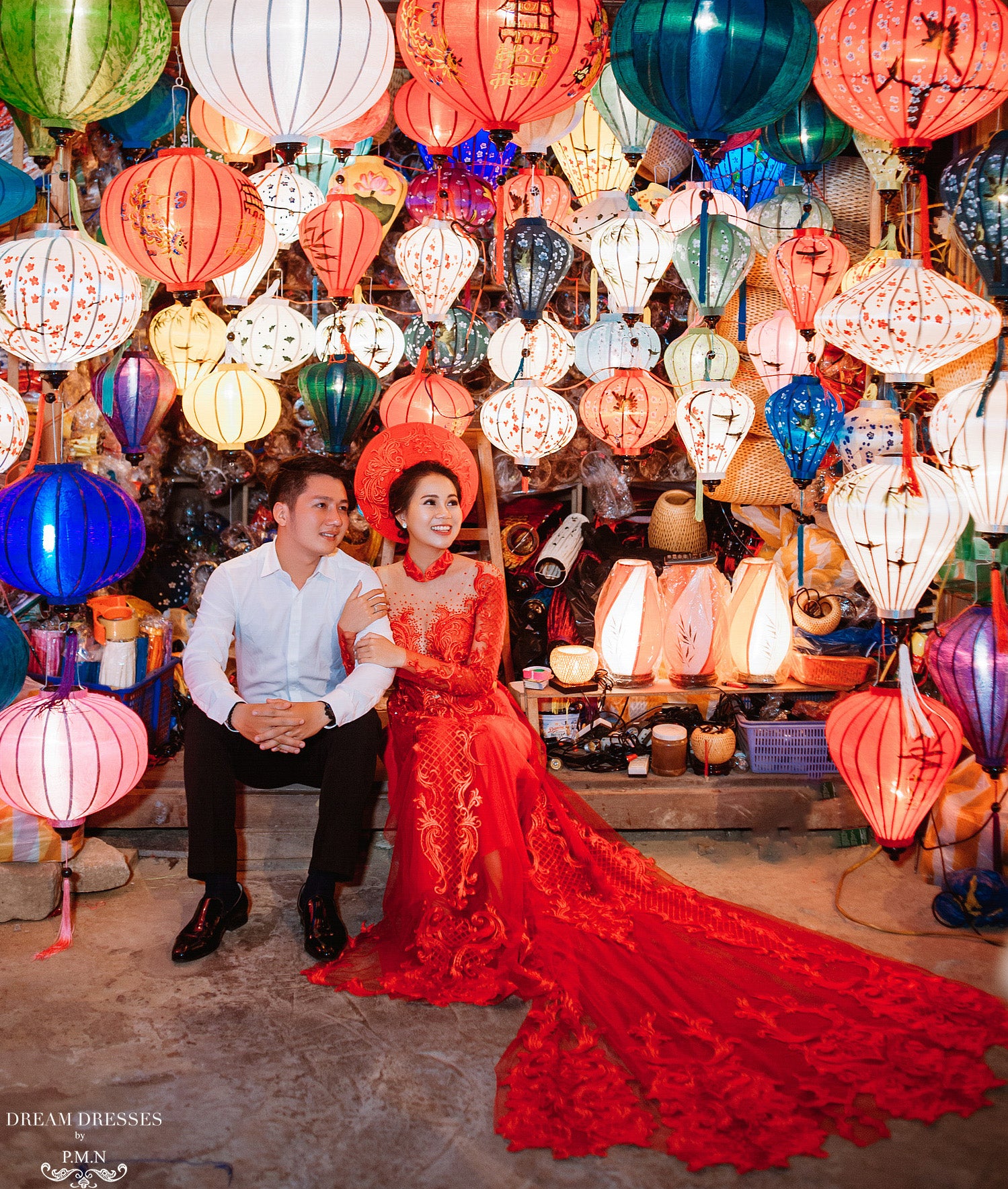 Red Bridal Ao Dai | Custom Made Vietnamese Bridal Dress (#TATIA) - Dream Dresses by P.M.N.