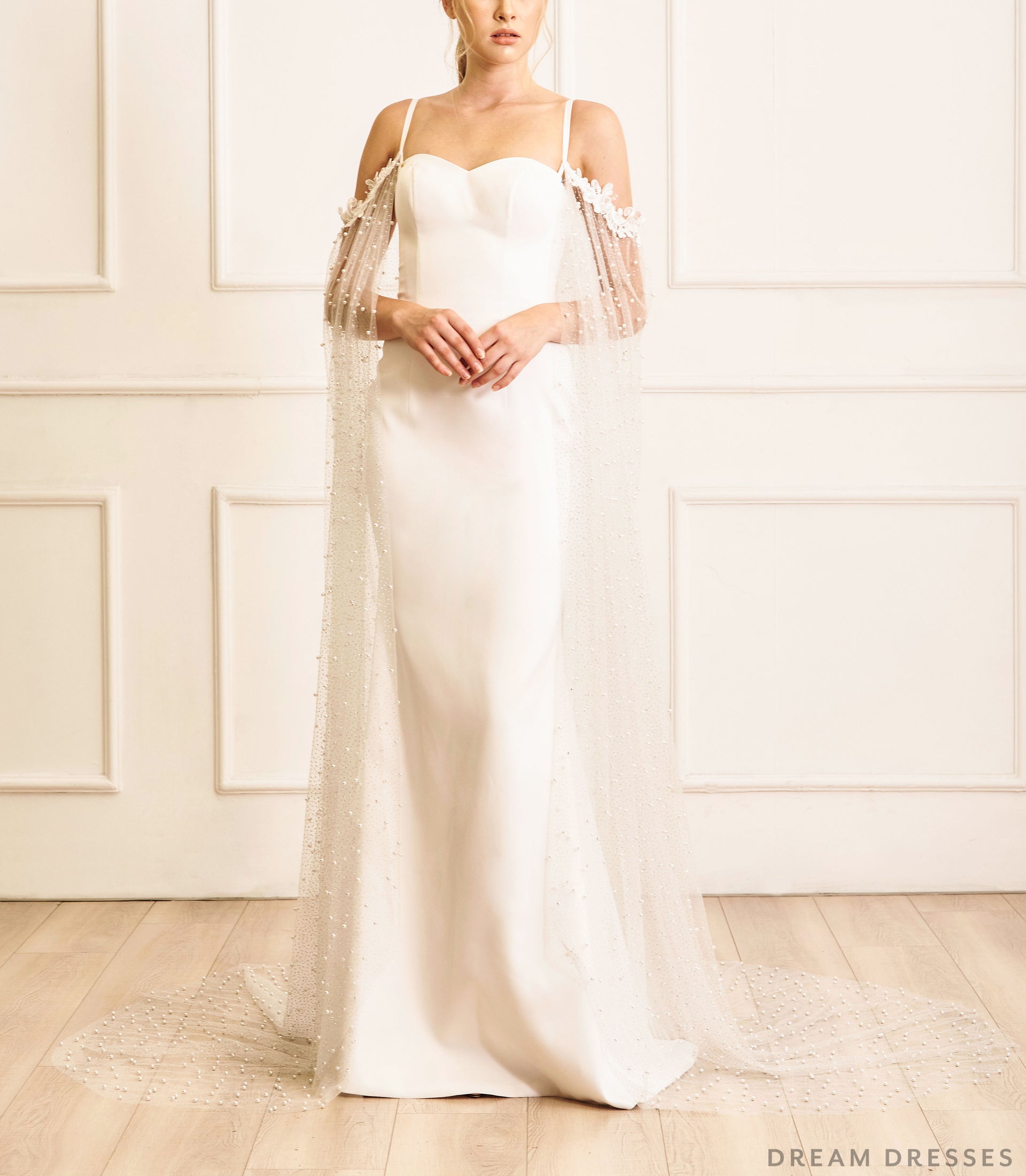 Removable Bridal Cape Sleeves (#TILDA) - Dream Dresses by P.M.N.