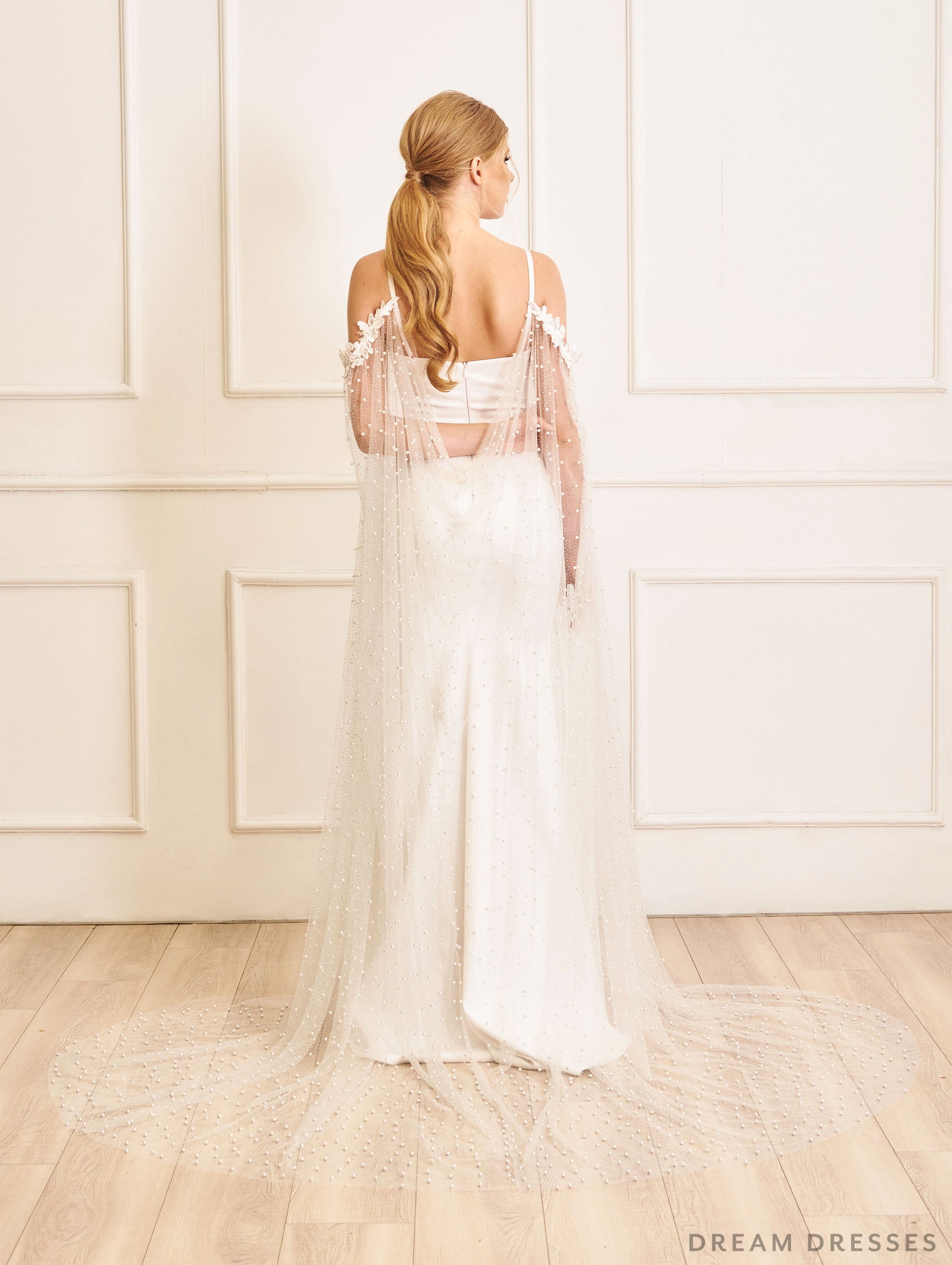Removable Bridal Cape Sleeves (#TILDA) - Dream Dresses by P.M.N.