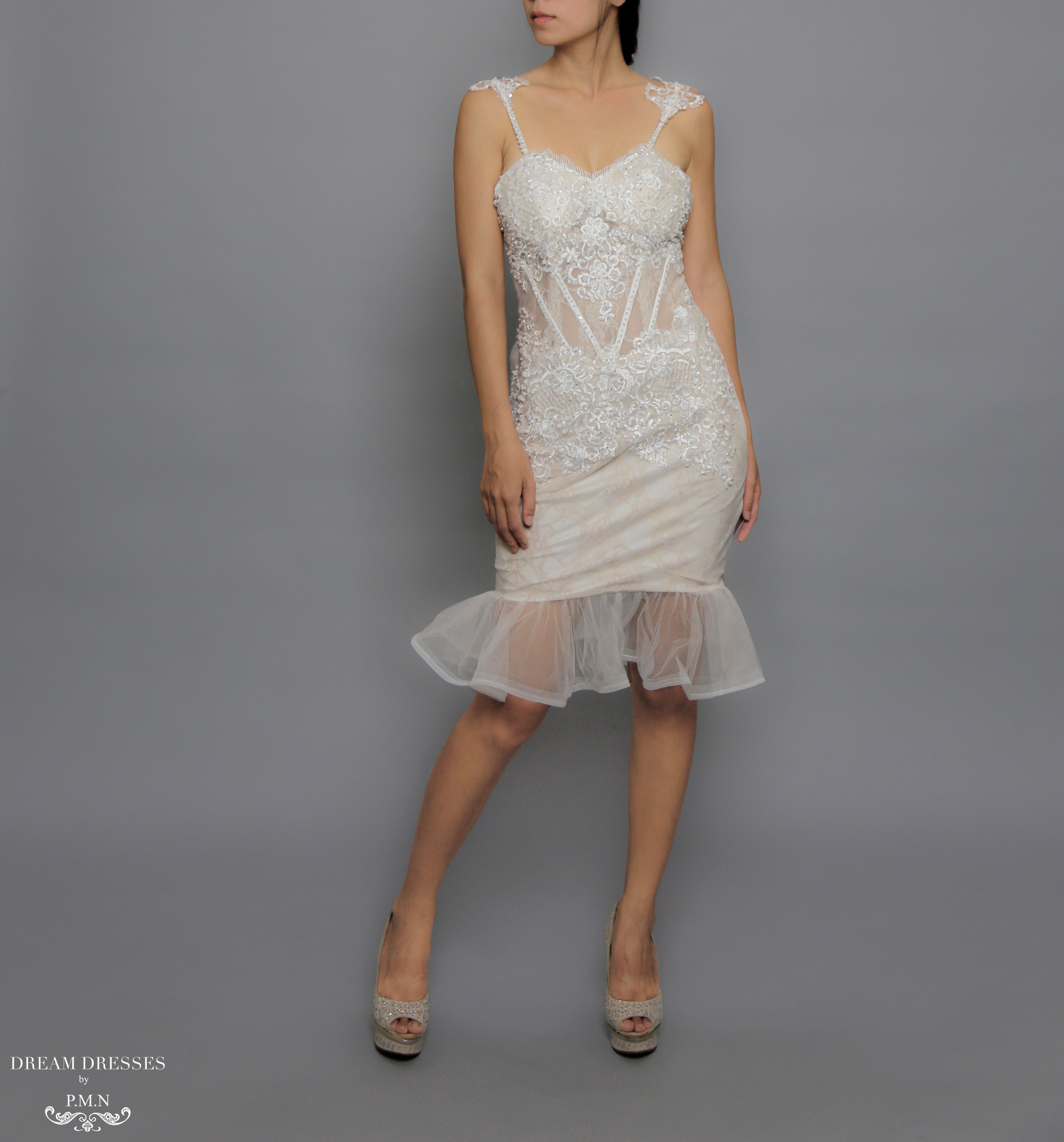 Short Lace Wedding Dress (#Victoria)