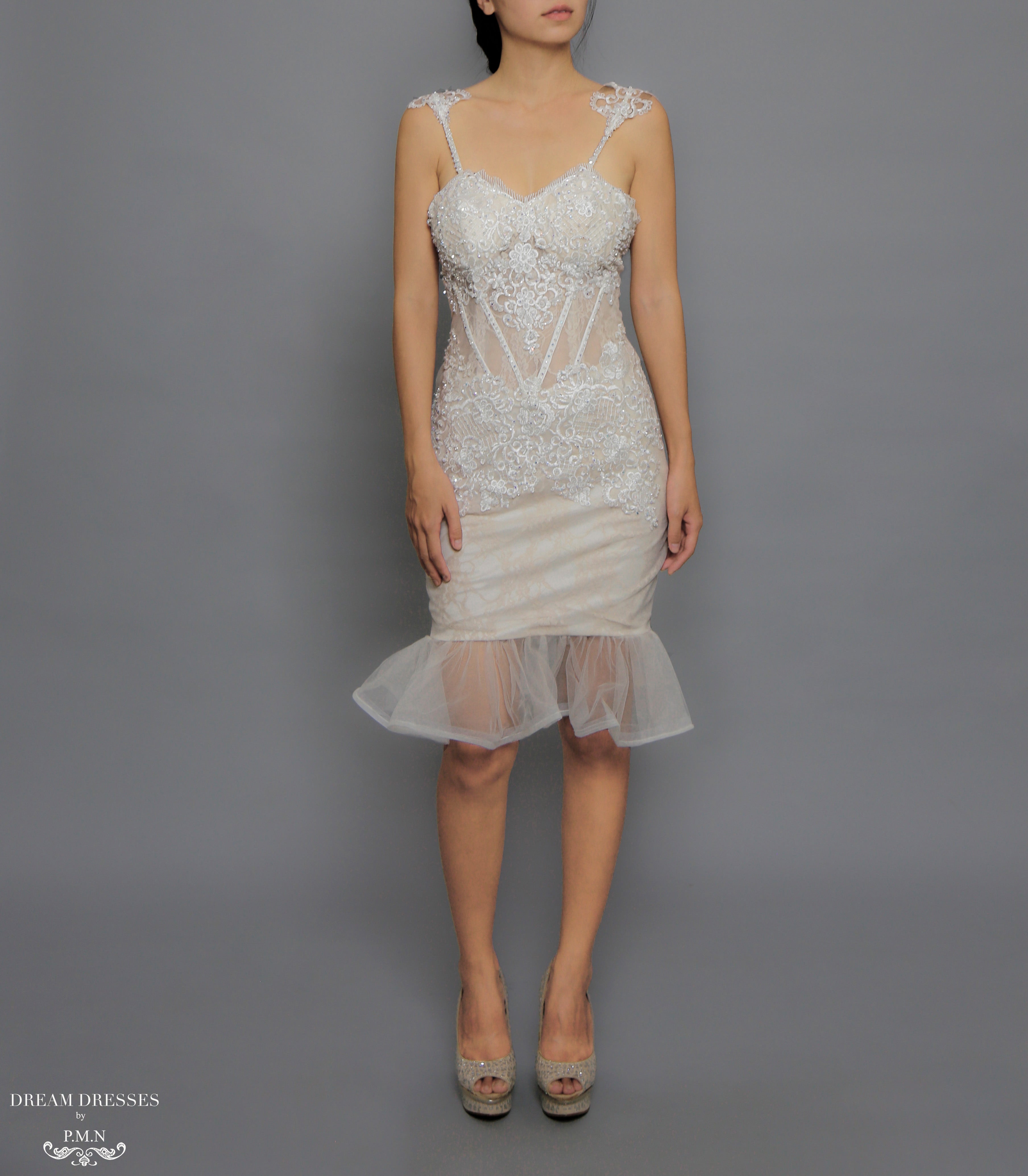 Short Lace Wedding Dress (#Victoria)