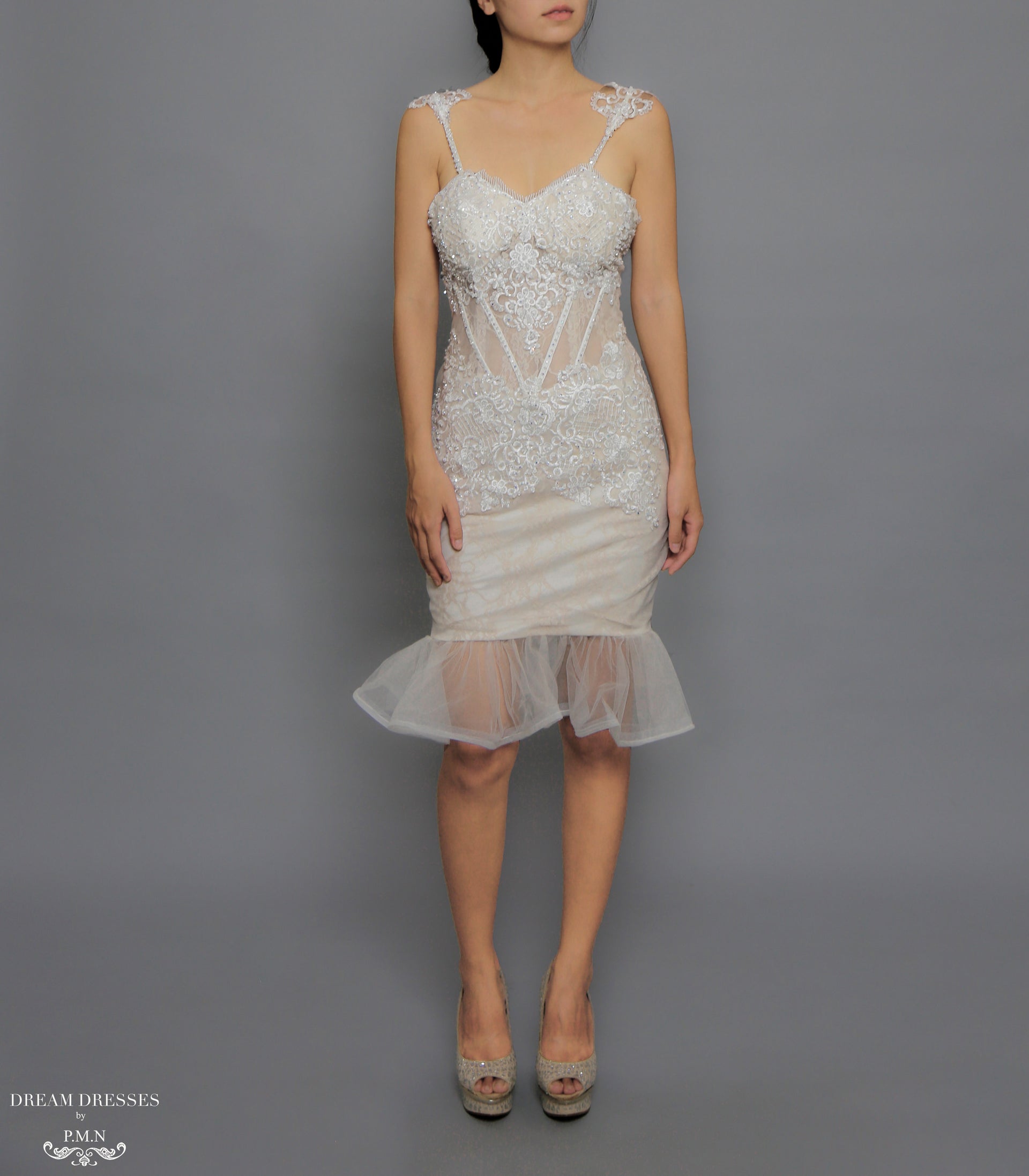 Short Lace Wedding Dress (#Victoria) - Dream Dresses by P.M.N.