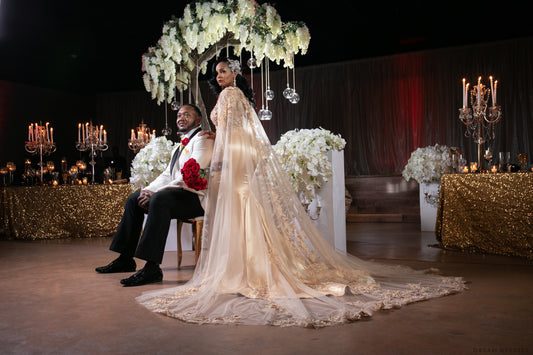 Lace Bridal Cape Veil (#BETHA) - Dream Dresses by P.M.N.