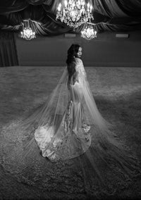 Lace Bridal Cape Veil (#BETHA) - Dream Dresses by P.M.N.