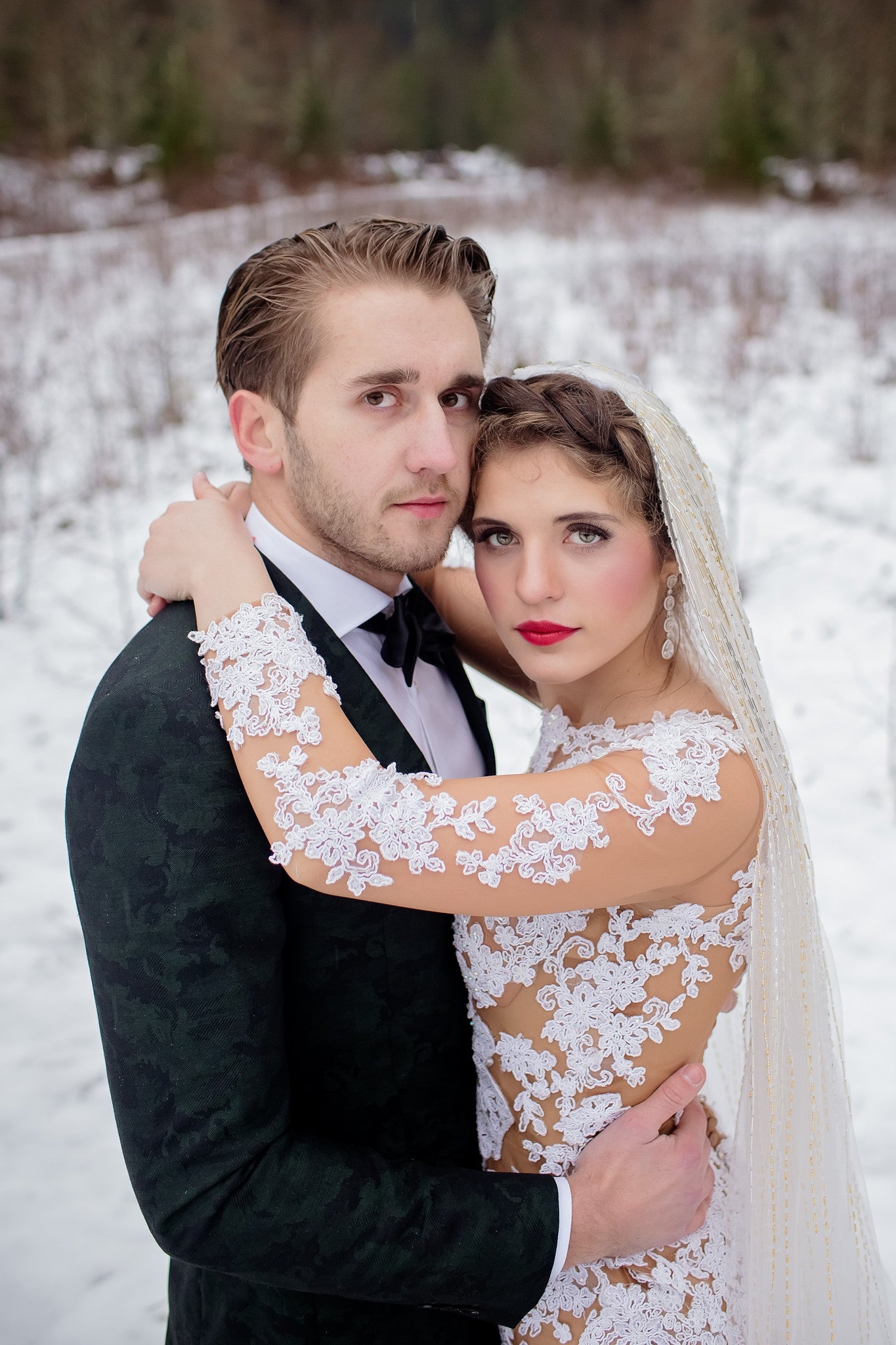 Cathedral Beaded Bridal Veil (#SS16106) - Dream Dresses by P.M.N
 - 3