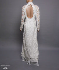 White Bridal Ao Dai | Vietnamese Lace Bridal Dress (#ALEXANDRIA) - Dream Dresses by P.M.N.