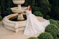 Strapless Lace Ball Gown with Detachable Sleeves (#DANIELA) - Dream Dresses by P.M.N.