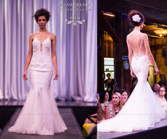 Sample Sale/ Spaghetti Strap Mermaid Wedding Dress With Bare Back (#PB088) - Dream Dresses by P.M.N
 - 1