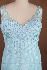 Aqua Mermaid Wedding Dress with Illusion Back (#JUDY) - Dream Dresses by P.M.N
 - 6