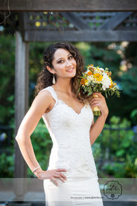 SAMPLE SALE/ Swarovski Beaded Lace Wedding Dress with Keyhole Back (Style #PB1945) - Dream Dresses by P.M.N
 - 2