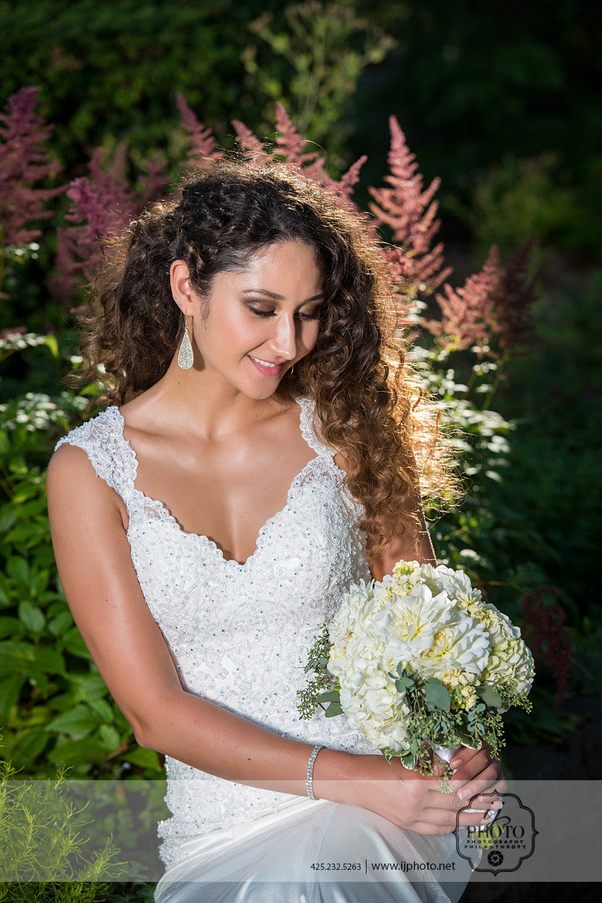 SAMPLE SALE/ Swarovski Beaded Lace Wedding Dress with Keyhole Back (Style #PB1945) - Dream Dresses by P.M.N
 - 4