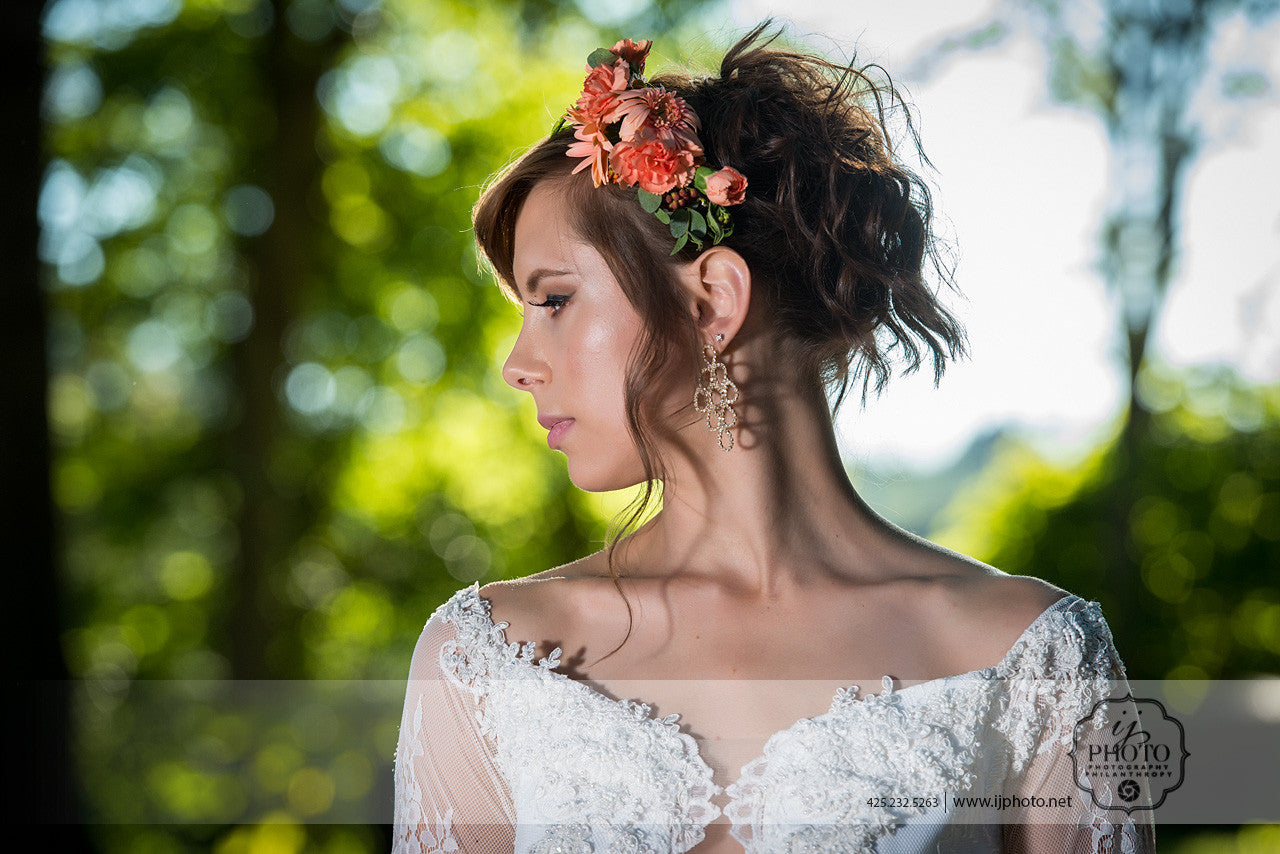 SAMPLE SALE / Long Sleeve Sheath Wedding Dress (Style Anita #PB1934) - Dream Dresses by P.M.N
 - 4