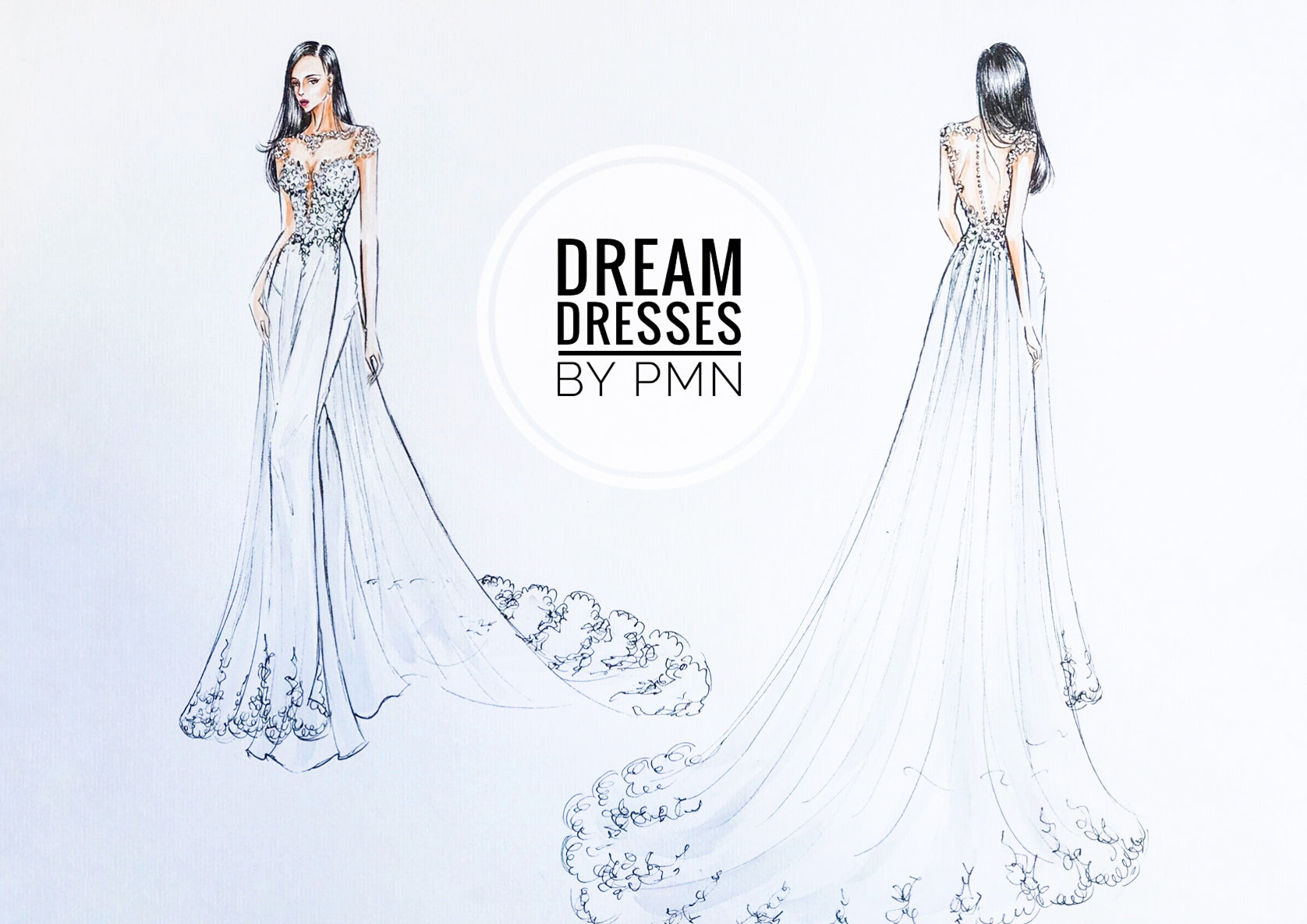 White Bridal Ao Dai | Modern Vietnamese Lace Bridal Dress (#JENY) - Dream Dresses by P.M.N.