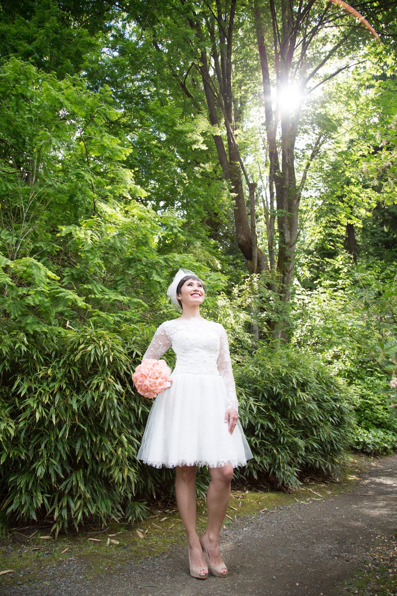 Long Sleeve Short Wedding Dress (#Claudine)