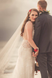 Lace Trim Bridal Veil (#Diantha) - Dream Dresses by P.M.N.