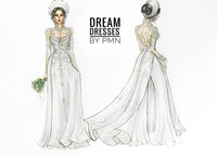 White Bridal Ao Dai | Modern Vietnamese Lace Bridal Dress (#YVONNE) - Dream Dresses by P.M.N.