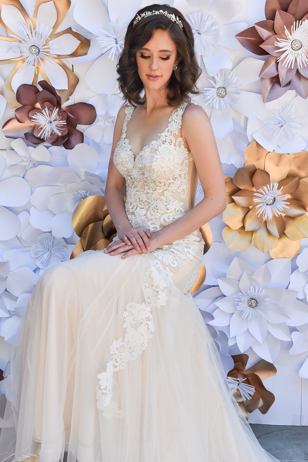 Asymmetrical Sheer Back Wedding Dress (#Jessica) - Dream Dresses by P.M.N
 - 3
