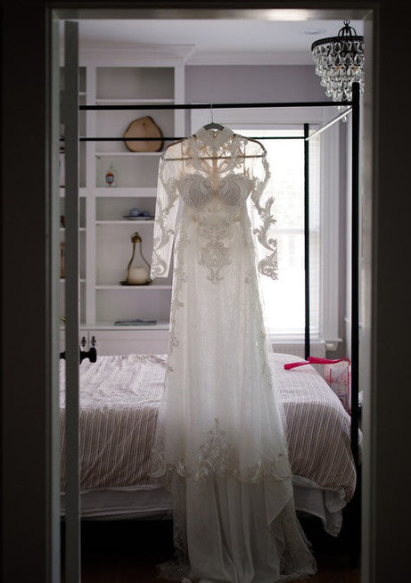 White Bridal Ao Dai | Vietnamese Lace Bridal Dress (#VIVIA) - Dream Dresses by P.M.N.