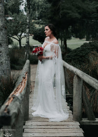 Off The Shoulder Bridal Cape (#SHIVA) - Dream Dresses by P.M.N.