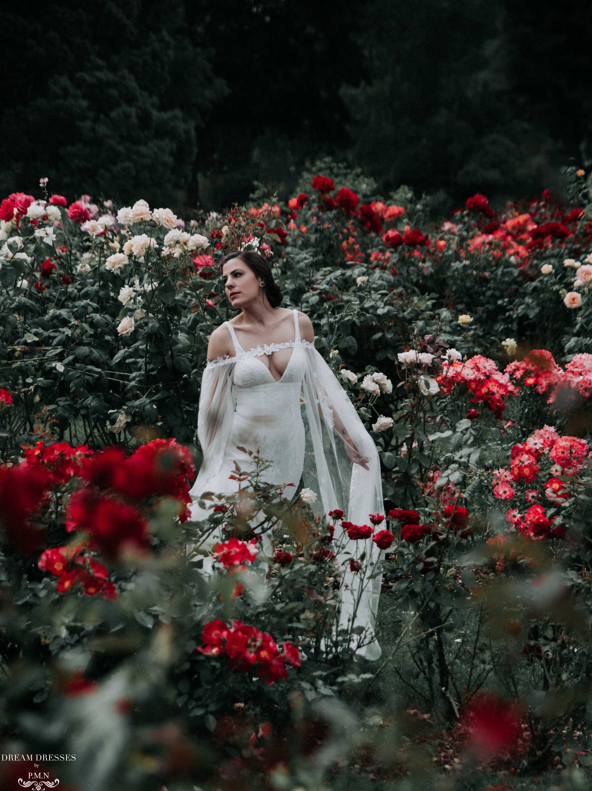 Off The Shoulder Bridal Cape (#SHIVA) - Dream Dresses by P.M.N.
