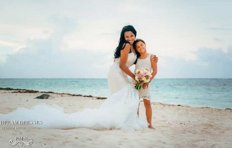 Lace Trumpet Wedding Dress With Four Layer Extended Long Train (Style # Chisa PB081) - Dream Dresses by P.M.N
 - 6