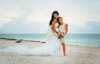 Lace Trumpet Wedding Dress With Four Layer Extended Long Train (Style # Chisa PB081) - Dream Dresses by P.M.N
 - 6