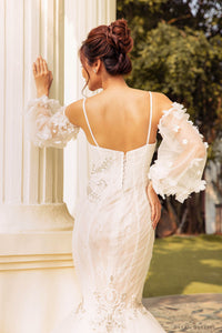 Detachable Wedding Dress Sleeves with 3D Floral Appliqué (#BELLISSA) - Dream Dresses by P.M.N.