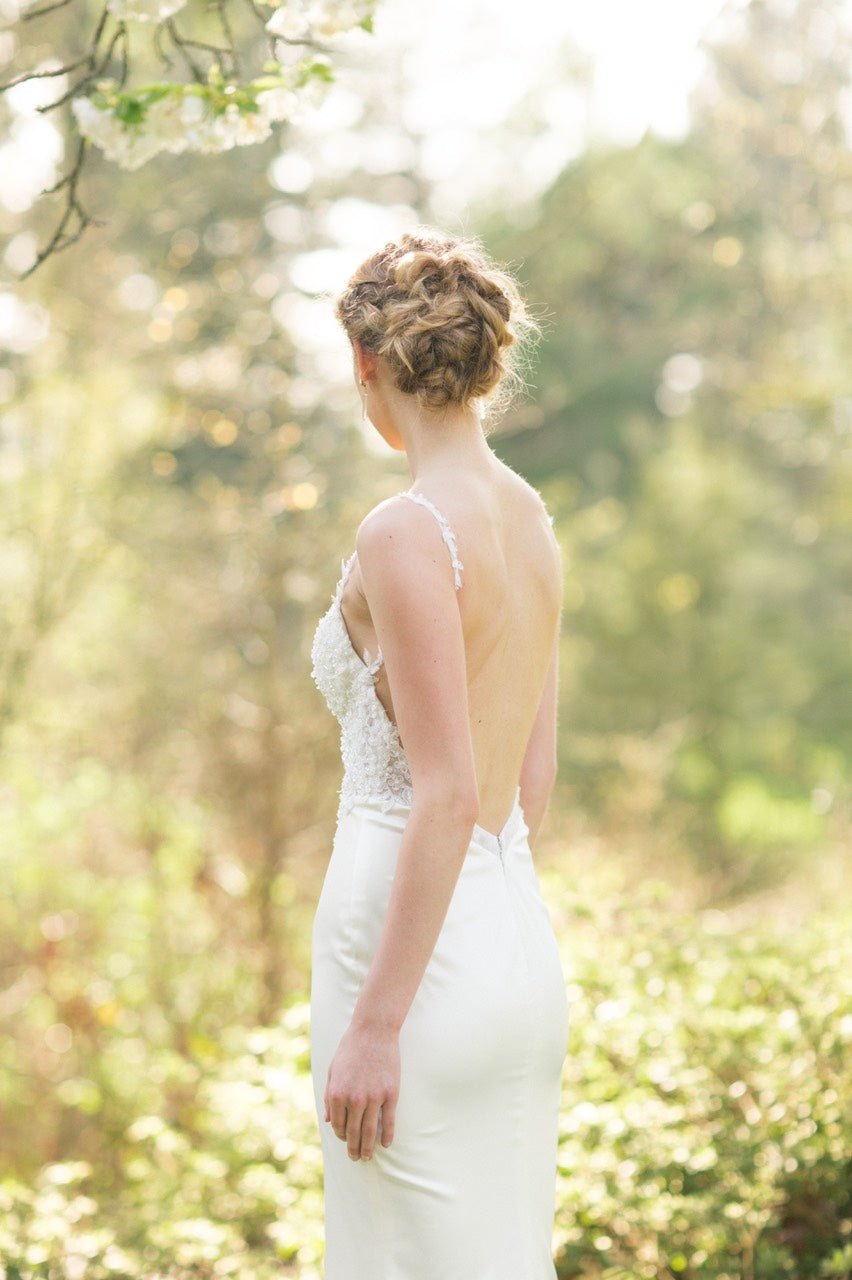 Lace Sheath Wedding Dress With Slit (#Eilliva) - Dream Dresses by P.M.N.