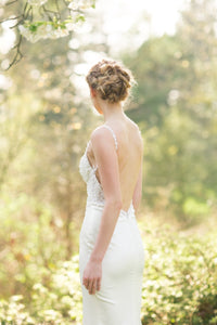 Lace Sheath Wedding Dress With Slit (#Eilliva) - Dream Dresses by P.M.N.