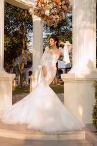 Embellished Detachable Bridal Long Sleeves (#MARSIA) - Dream Dresses by P.M.N.