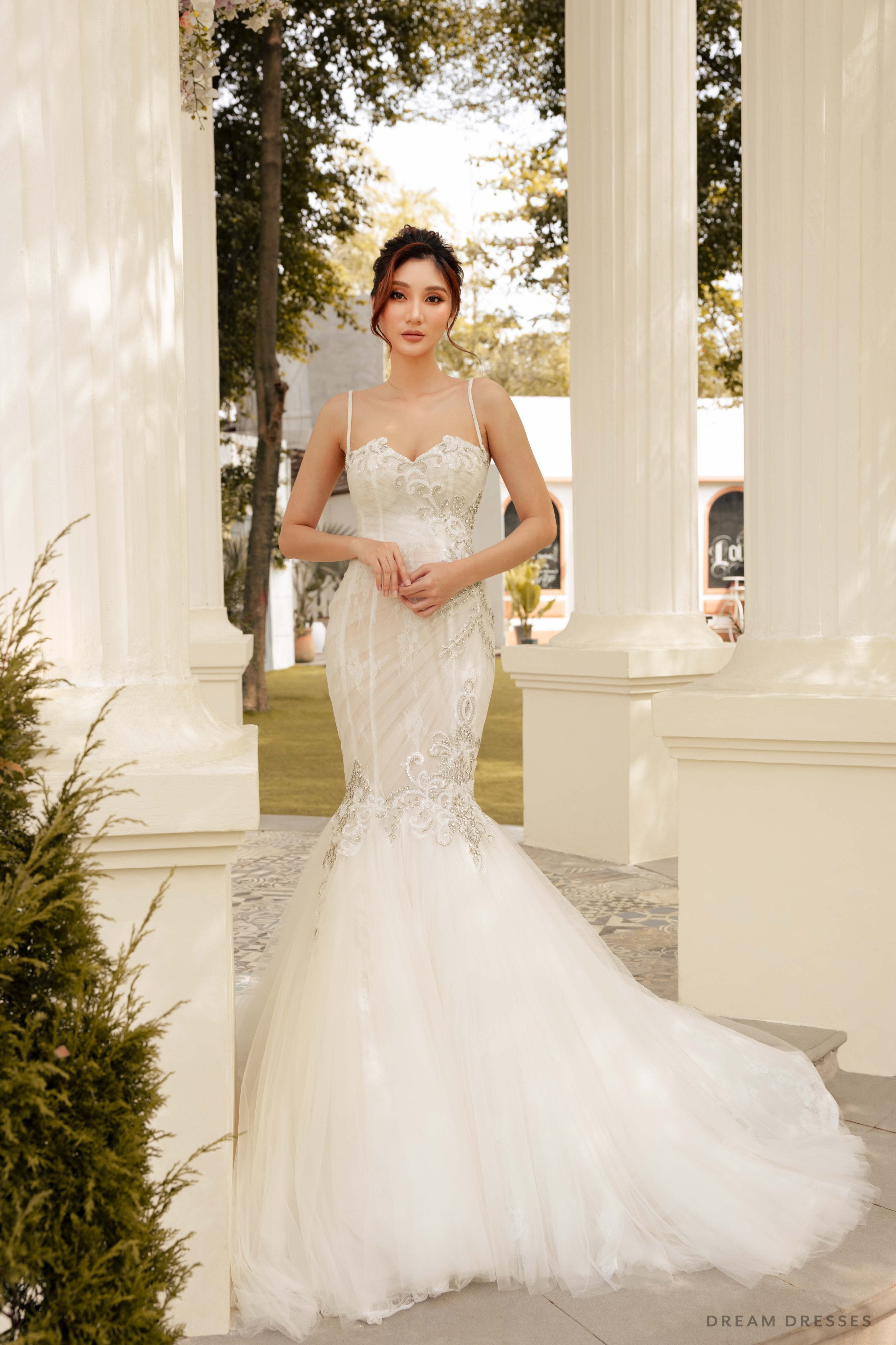 Lace Trumpet Wedding Dress | Dream Dresses by P.M.N Lace Trumpet Wedding Dress | Dream Dresses by P.M.N