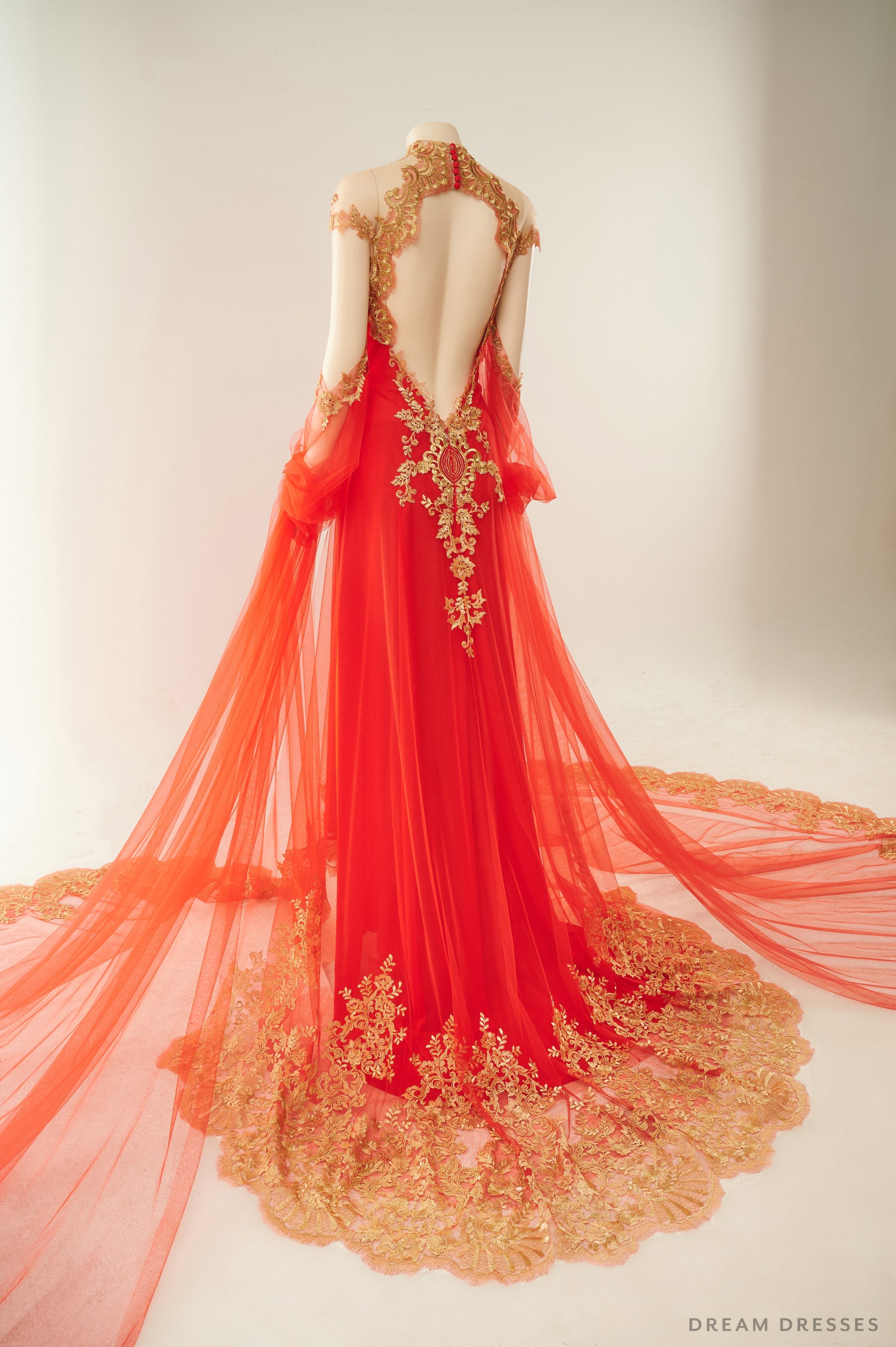 DreamDress By PMN Alessia Ao Dai Inspired Wedding Dress Gown Illusion Sweatheart Golden Accents Chiffon Pants | Size: 18 | Detachable Sleeves DreamDress By PMN Alessia Ao Dai Inspired Wedding Dress Gown Illusion Sweatheart Golden Accents Chiffon Pants | Size: 18 | Detachable Sleeves